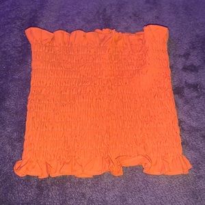 Neon orange tube top